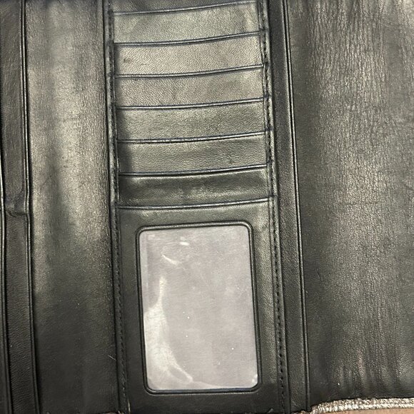 Coach Metallic Pewter Leather Wallet Silver - Picture 13 of 16